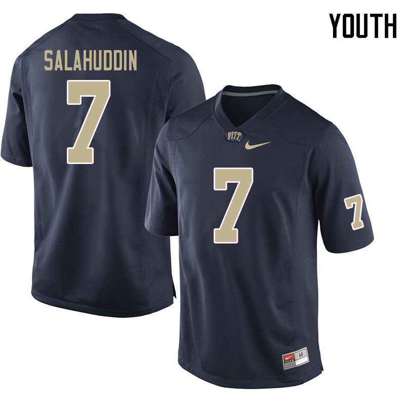 Youth #7 Mychale Salahuddin Pittsburgh Panthers College Football Jerseys Sale-Navy